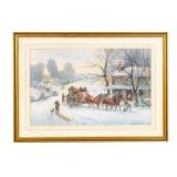 Framed Joseph Claghorn Stagecoach Print