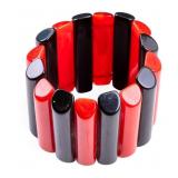 Cherry Red and Black Bakelite Bracelet