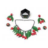 Cherry Red Bakelite Cherry Jewelry Set and More