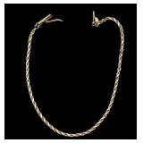 18k Yellow Gold Rope Chain Bracelet, 7.25 Inches