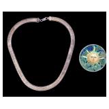 Taxco Silver Sun Pendant with Sterling Necklace