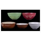 Glazed Pottery Mixing Bowls w/ Pfaltzgraff (5)