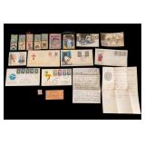 Civil War Era Letter, Intl. Postage, Baseball Card