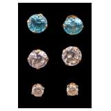 14K Gold Stud Earrings (3 prs)