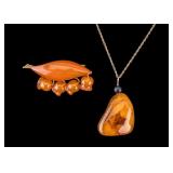 14K Gold and Amber Jewelry