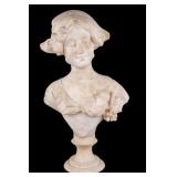 Galli Signed Marble Bust of Woman