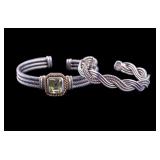 Sterling and 14K G Cuff Bracelets