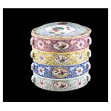 Chinese Famille Rose 4-Tier Stacking Container