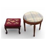 Needlepoint Footstool, Cream Stool