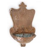 Antique Art Nouveau Copper Wall Mounted Fountain