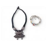 Tabiz Indian Necklace and Cloisonne Bracelet