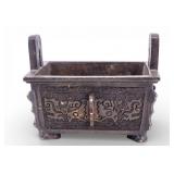 Chinese Bronze Rectangular Censer, 18/19C