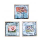 Set of 3 Mixed-Media Shadow Box Artworks