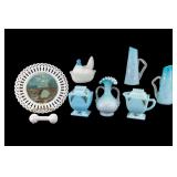 Blue Satin Glass, Milk Glass, More
