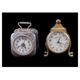 Early 20th C Wecker & Glycine Travel Clocks