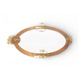 Louis XVI Style Wood & Bronze Mirror w/ Sconces
