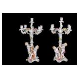 20th C Von Schierholz German Porcelain Candelabras