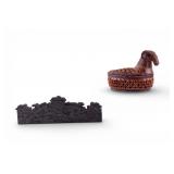 Chinese Ram-Form Woven Basket, Panel