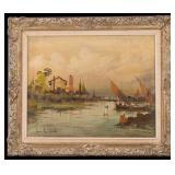 Signed Framed Oil on Canvas, Sailboat