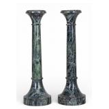 Italian Green Marble Candelabra Pedestals (2)