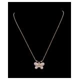 10K Yellow Gold Butterfly Pendant Necklace