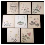 Japanese Watercolor and Ink Paintings on Board
