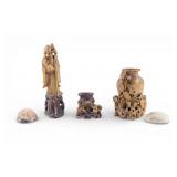 Carved Soapstone Figures, Medallions