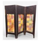 Carved Hard Wood & Batik Partition