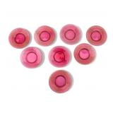 Antique Cranberry Bohemian Moser Glass Saucers