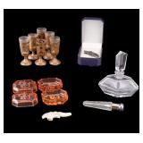 Perfume, Etched Salt Cellars, Barware, and More