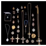 Religious Prayer Medallions, Cross Pendants