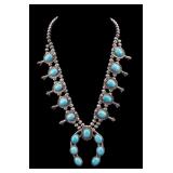 925 Native American Navajo Squash Blossom Necklace