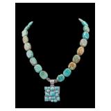 Sterling Silver and Turquoise Toggle NEcklace