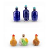 Porcelain and Jade snuff Bottles