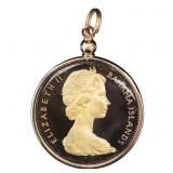 Hand Painted Bahamas Coin Pendant