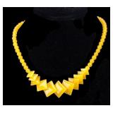 Vintage Yellow Jade Necklace