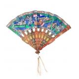 Antique Chinese Handpainted Lacquerware Fan