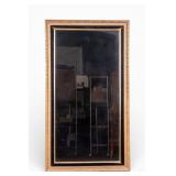 Mid Century Velour Trim Wall Mirror
