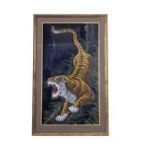 Vintage Framed Screen Print on Fabric