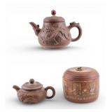 Chinese Yixing Clay Teapots and Jar