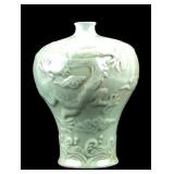 Chinese Celadon-Glazed Vase w/ Dragon
