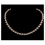 14K Gold Beaded Necklace, 17 Inches