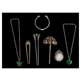 Chinese Jade and Enamel Jewelry