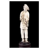 Carved Natural Material Fisherman Figurine