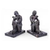 Pair of French Bronzed Satyr Figural Bookends