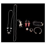 Silver, Coral, Native Jewelry & Coin