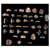 Vintage Rhinestone and Inlay Rings (40)