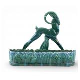 Vintage Royal Haeger Green Glazed Gazelle Planter