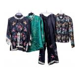 Embroidered Chinese Silk Pajamas & Jackets