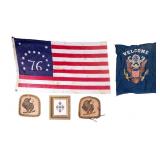 Bicentennial Flag, Antique Seat Covers, & More